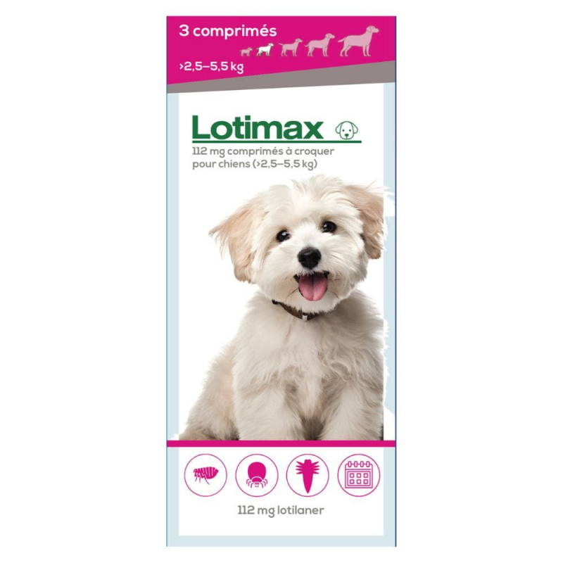 Traitement infestations Puces et Tiques pour chien - Lotimax